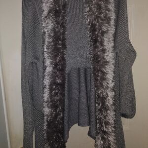 Silver Faux Fur Sweater